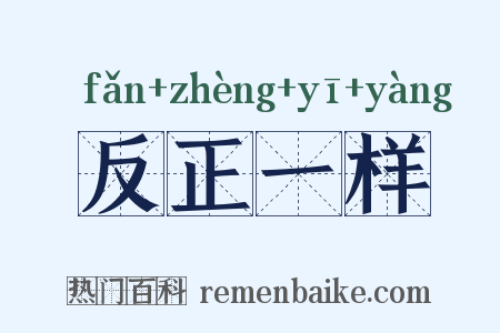 反正一样是什么意思的图片